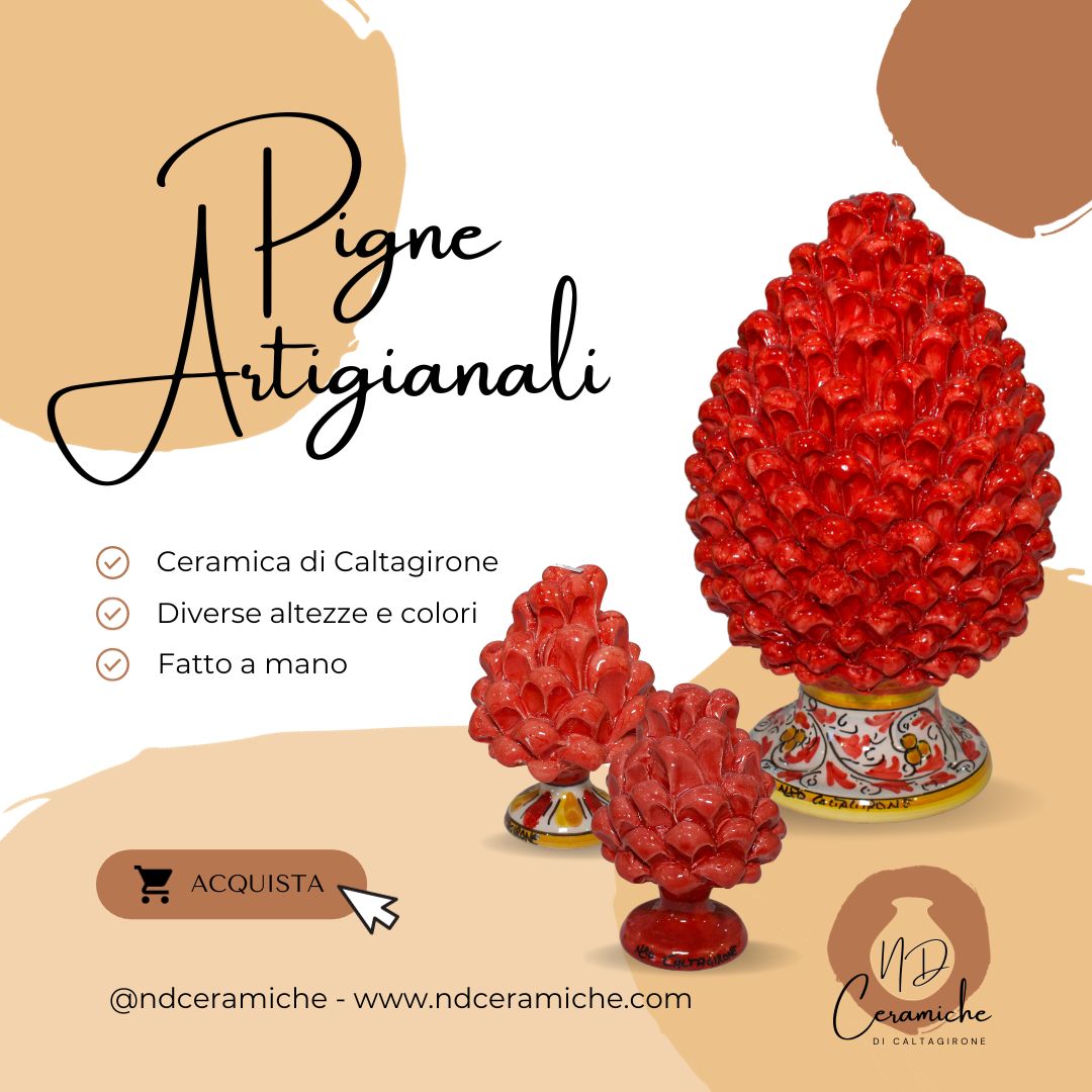 Pigna rossa in ceramica di Caltagirone